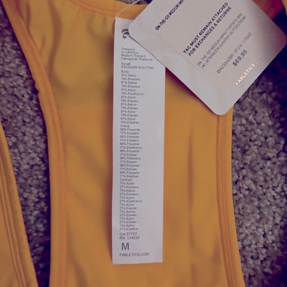 NWT Fabletics On the Go Medium Impact Bra | Afternoon Sun/Pink Buttercream | M | - Picture 5 of 7